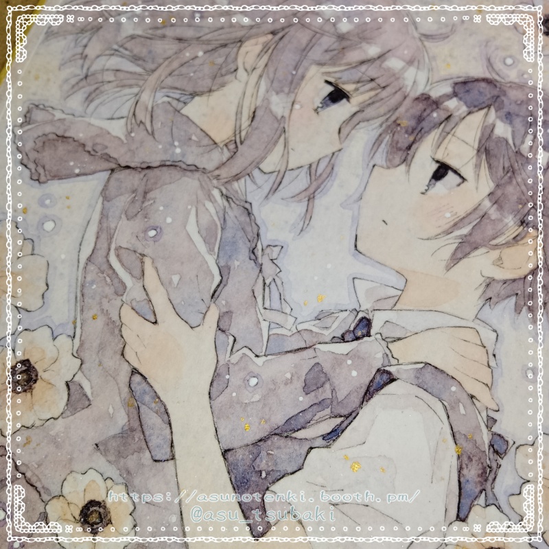 ミニ色紙原画 みつ&恭子