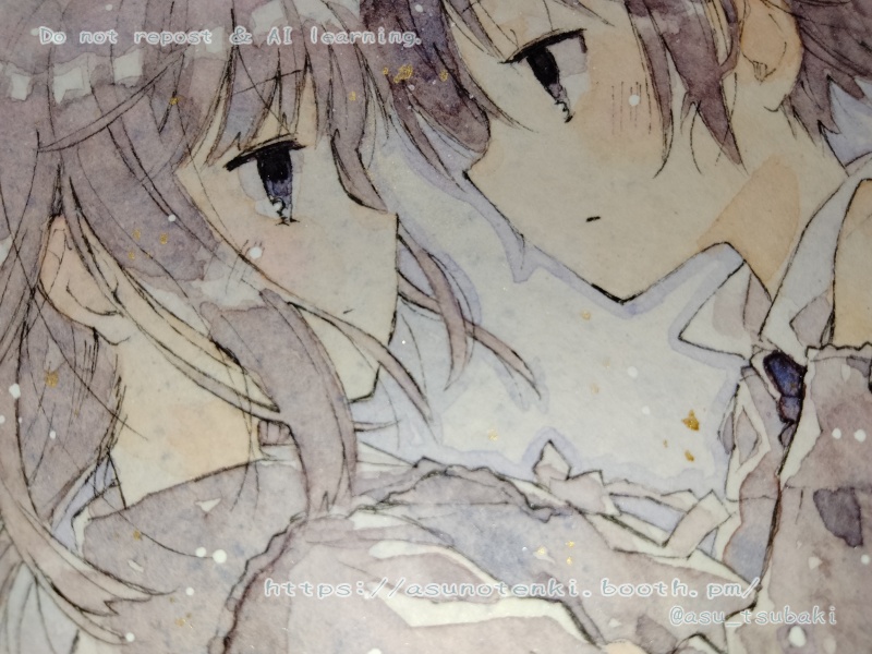 ミニ色紙原画 みつ&恭子