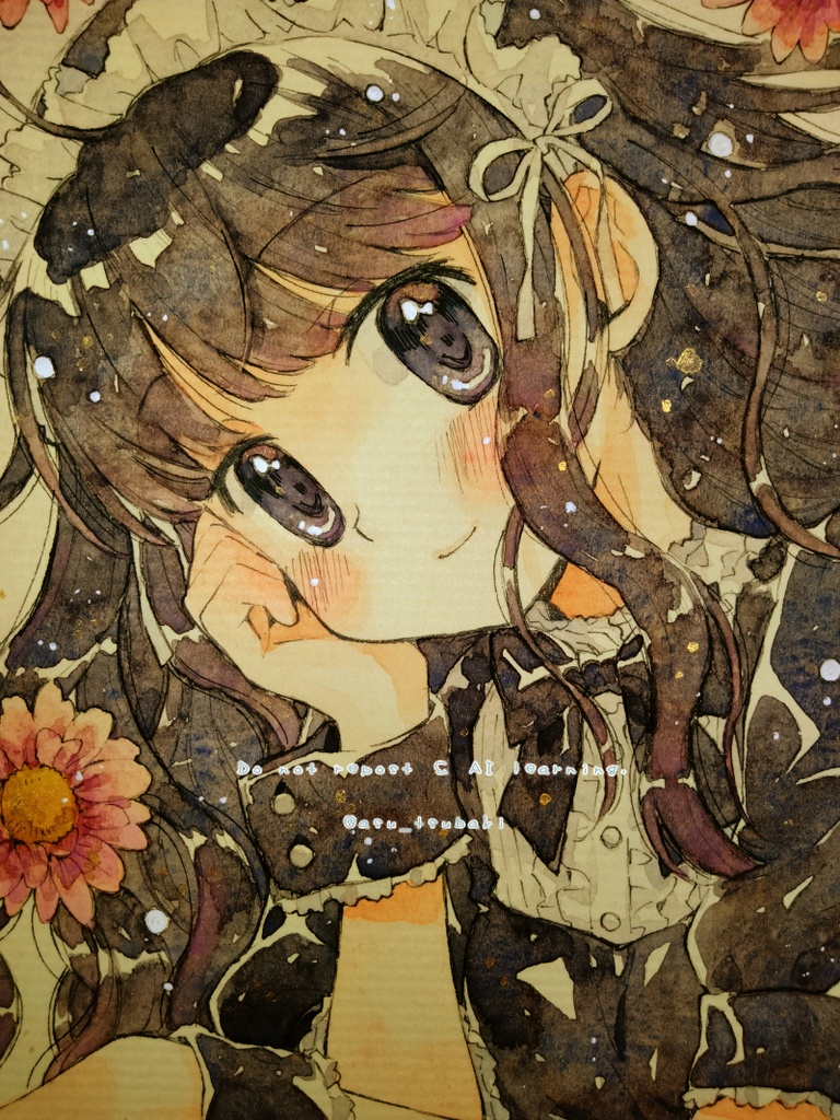 イラスト色紙 メイドさん