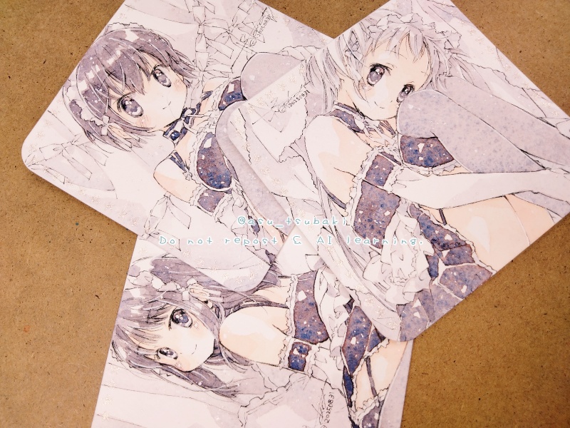 イラスト原画3枚セット(てのひらペーパー)