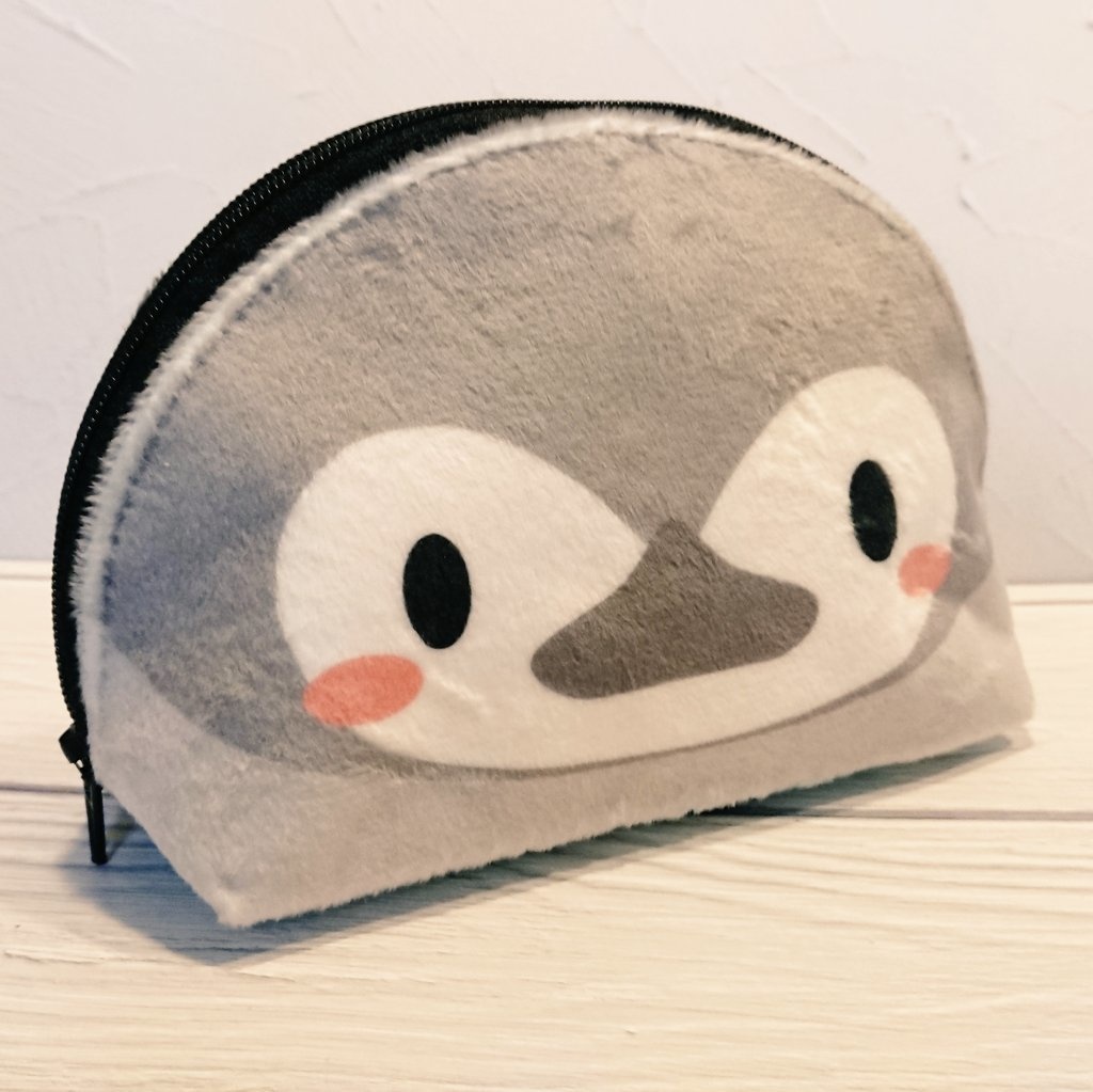 ペンギンの親子もふもふポーチ