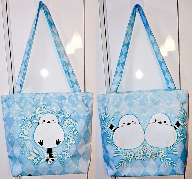 ファスナートートバッグ（シマエナガ柄）