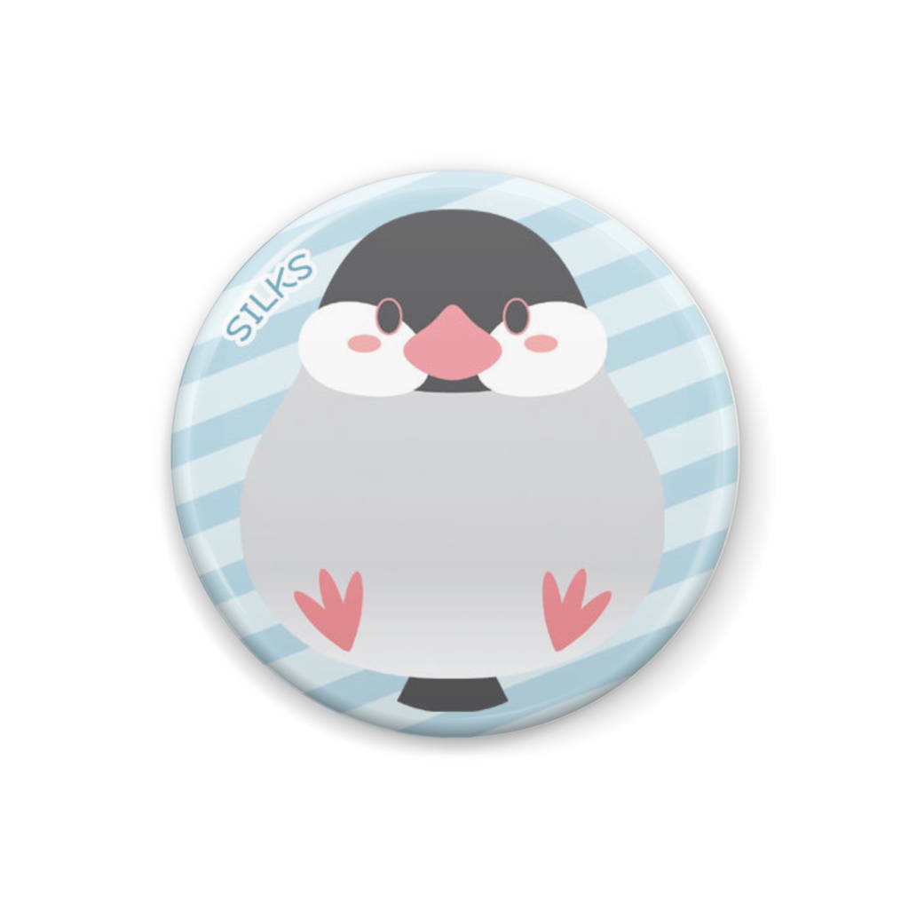 桜文鳥缶バッジ