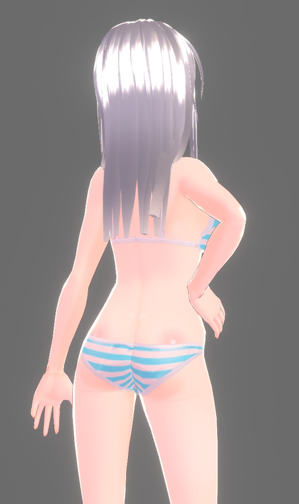 無料縞パンツと白肌(VRoid用テクスチャ、Vroidテクスチャ)