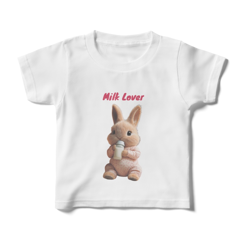 ぽんぽこうさぎ　キッズTシャツ【Milk Lover】