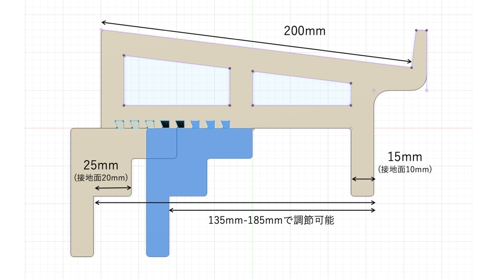 キーボードスタンド on キーボード (フル鍵盤用) - 受注生産品