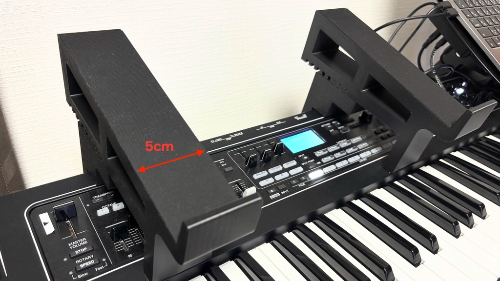 キーボードスタンド on キーボード (フル鍵盤用) - 受注生産品