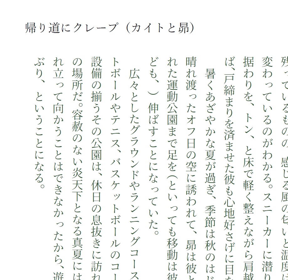 帰り道にクレープ（カイすば/無配SS）