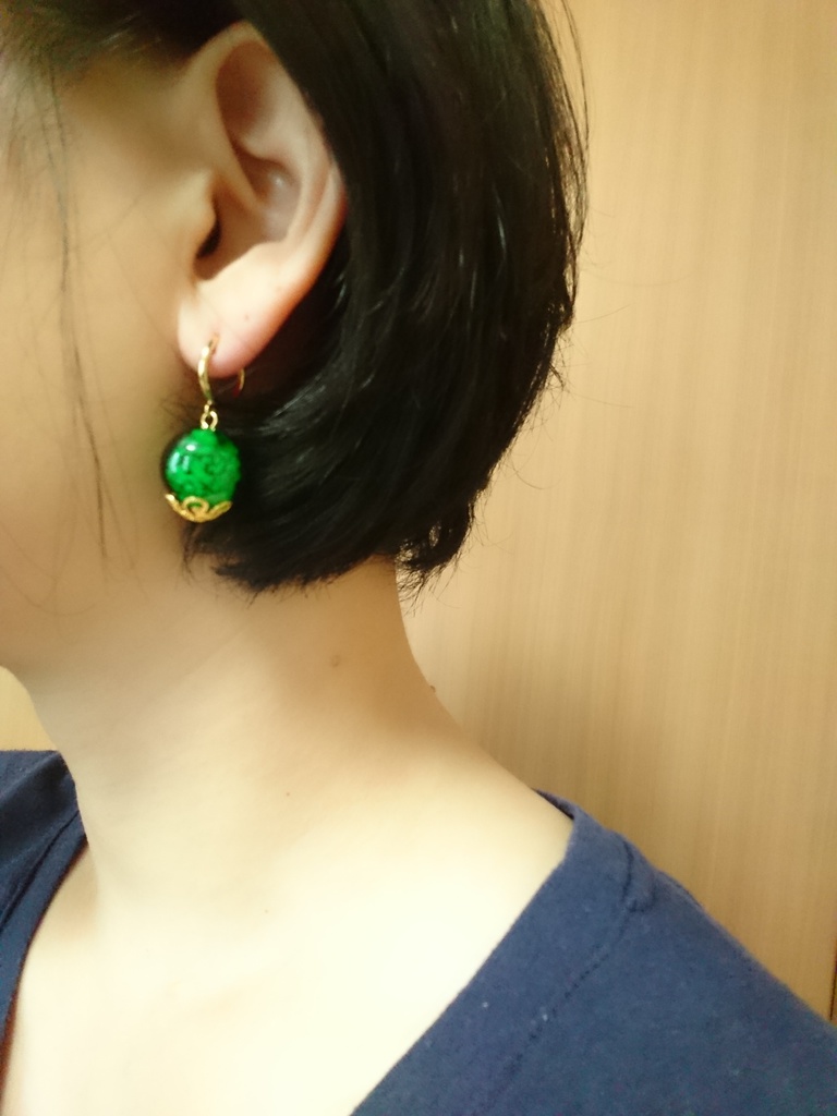ドラクエ風イヤリング 緑