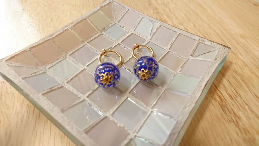 ドラクエ風イヤリング 青