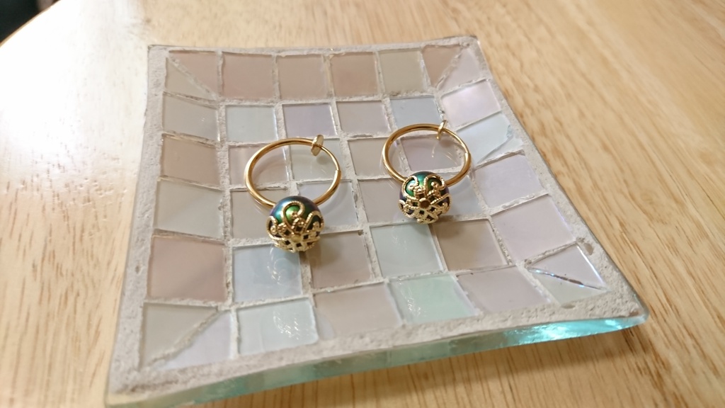 ドラクエ風イヤリング 緑