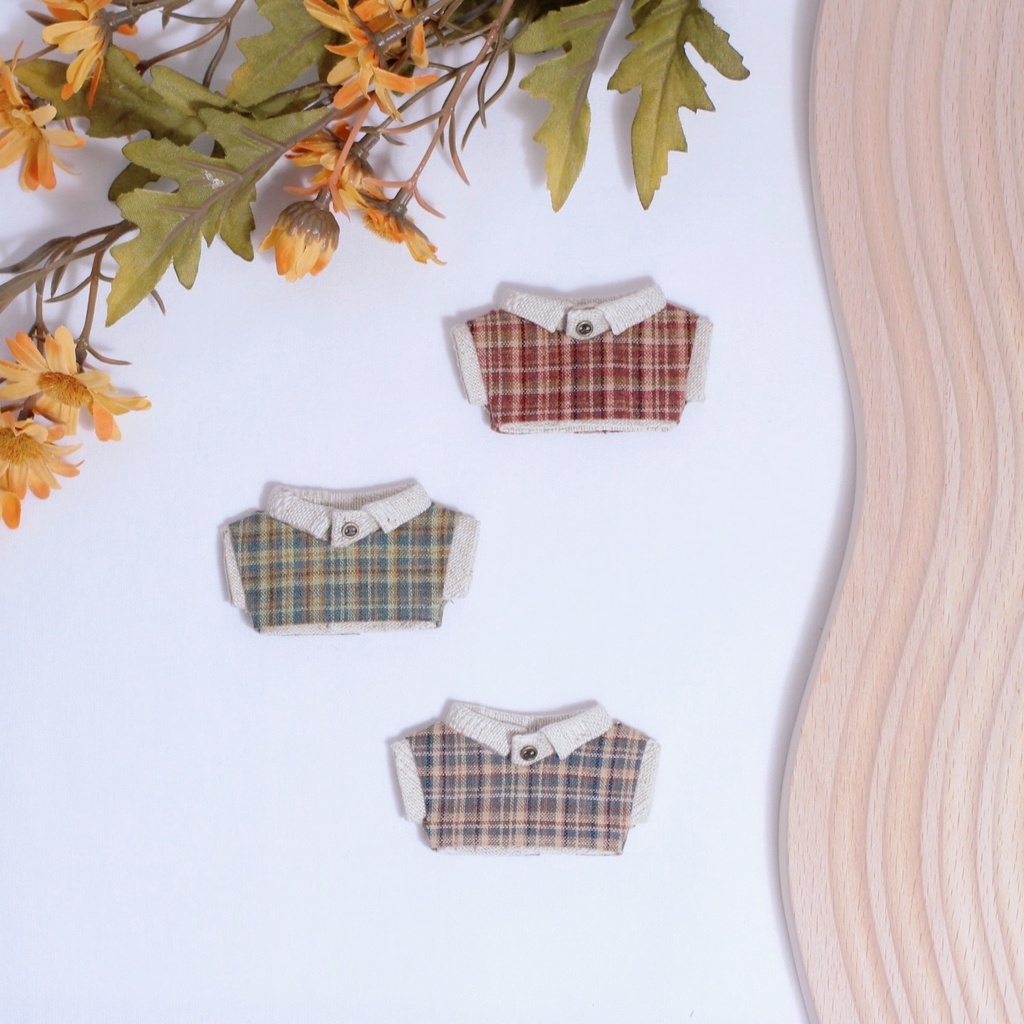 シンプルチェックベスト＆ワイシャツセット