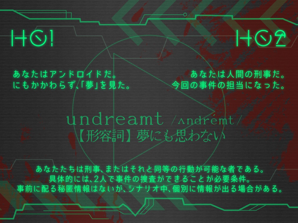 【CoC刑事2PL】アンドレムト【アンドロイド×人間】