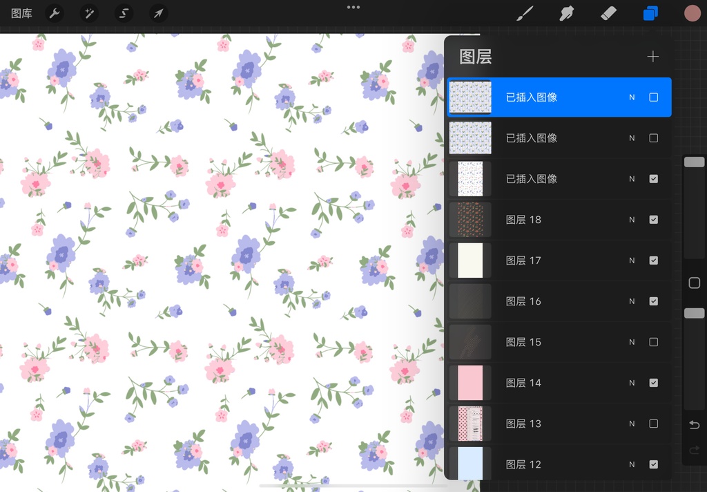 【Procreate】ブラシ/ PSブラシは花柄フラワーテクスチャーです