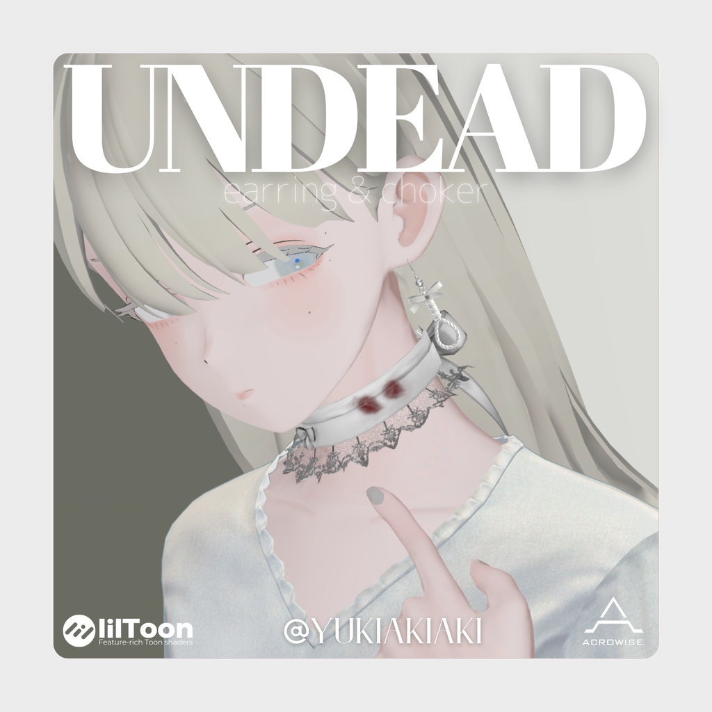 【VRChat向けアクセサリー】Undead(イアリング・チョーカー)