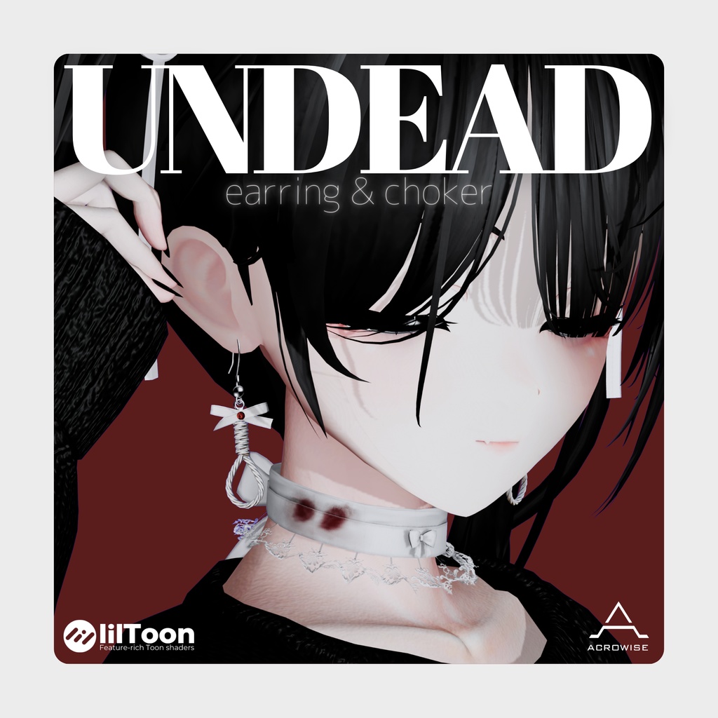 【VRChat向けアクセサリー】Undead（イアリング・チョーカー）