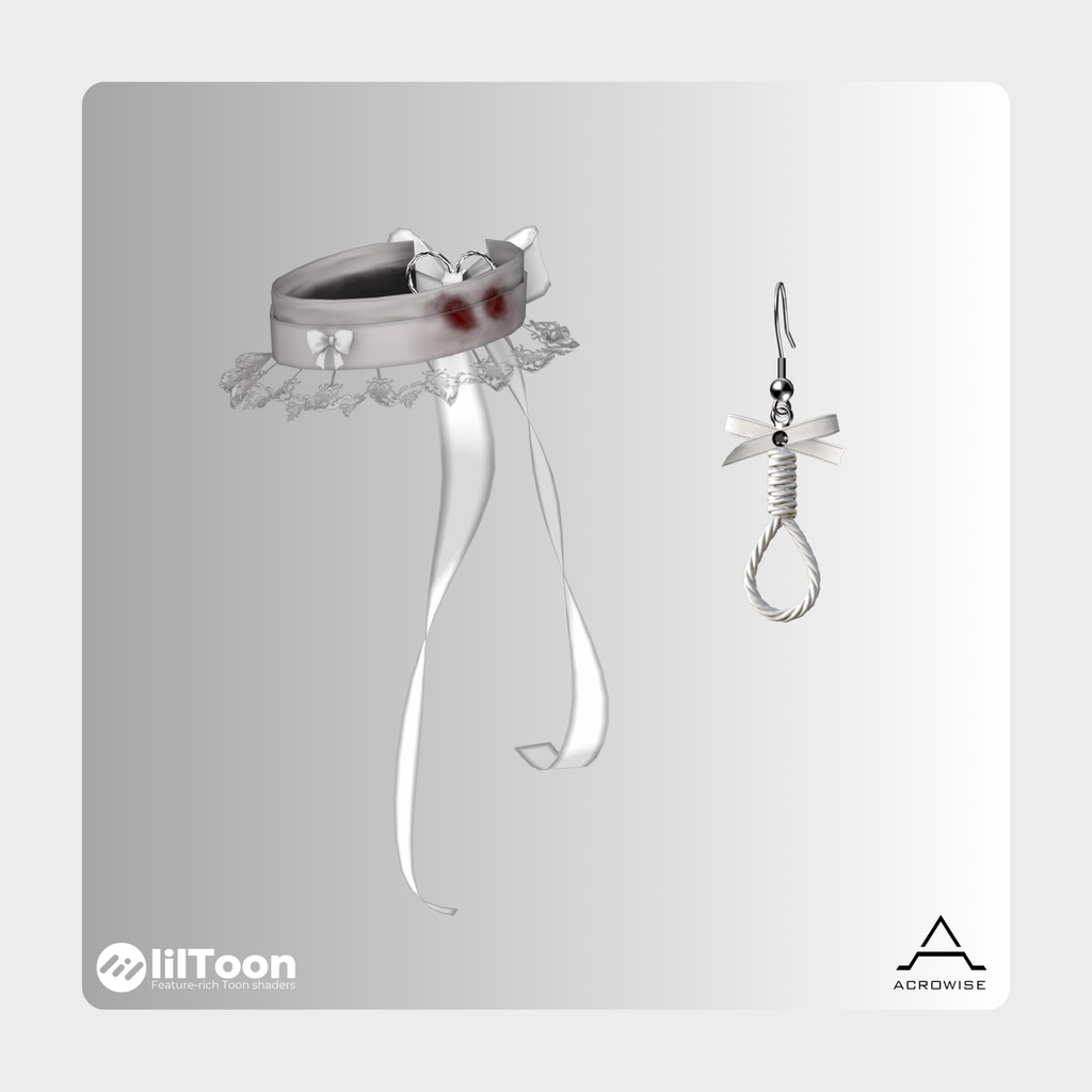 【VRChat向けアクセサリー】Undead(イアリング・チョーカー)