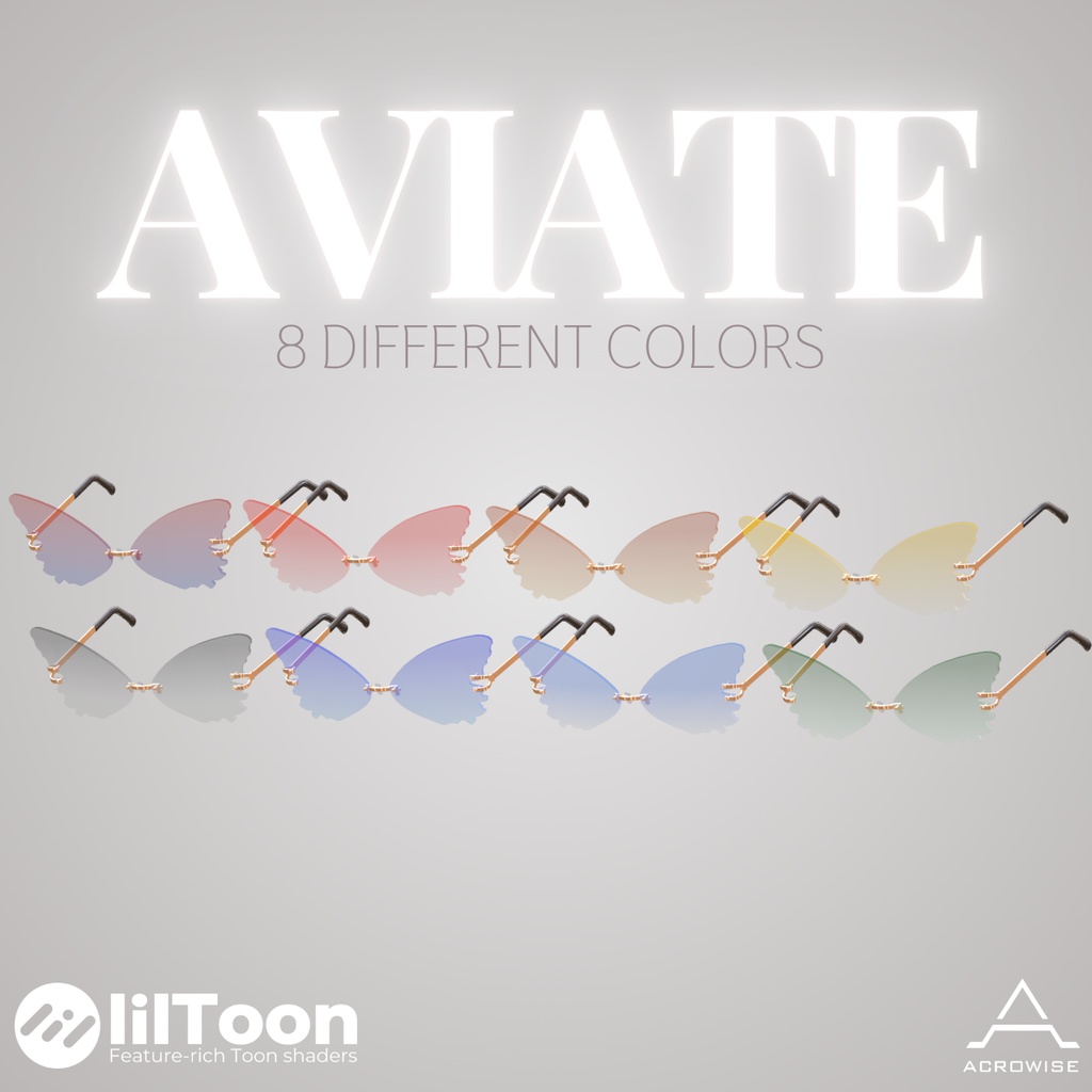 【VRChat向けアクセサリー】Aviate(サングラス)