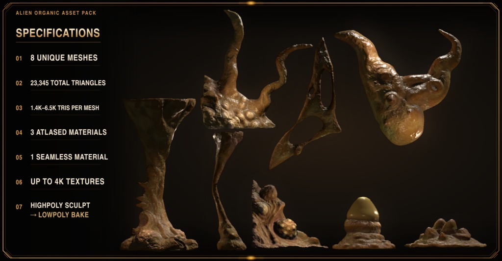 Alien Organic Asset Pack/エイリアン・アセットパック