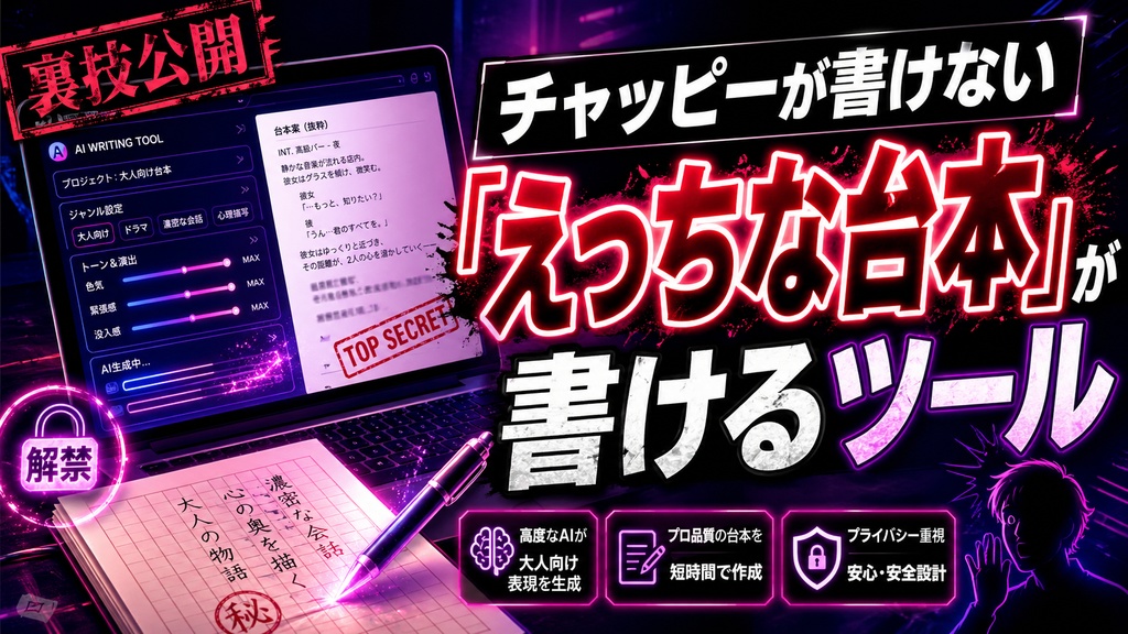 チャッピーが書けない『えっちな台本』が書けるツール ver beta
