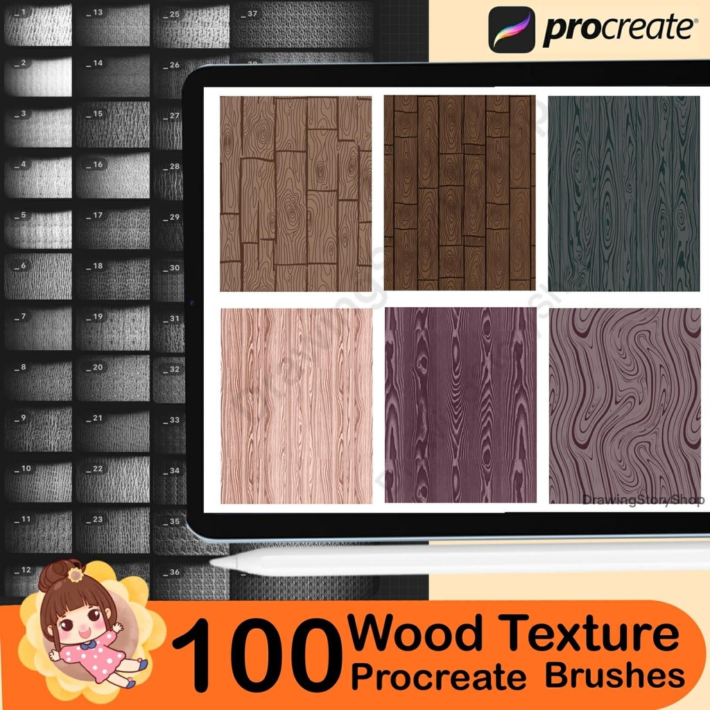 100 Procreate Wood Texture Brushes | Wooden Brushes for Procreate | Procreate Wooden Floor | Procreate Wood Patterns |Procreate Wood Grain