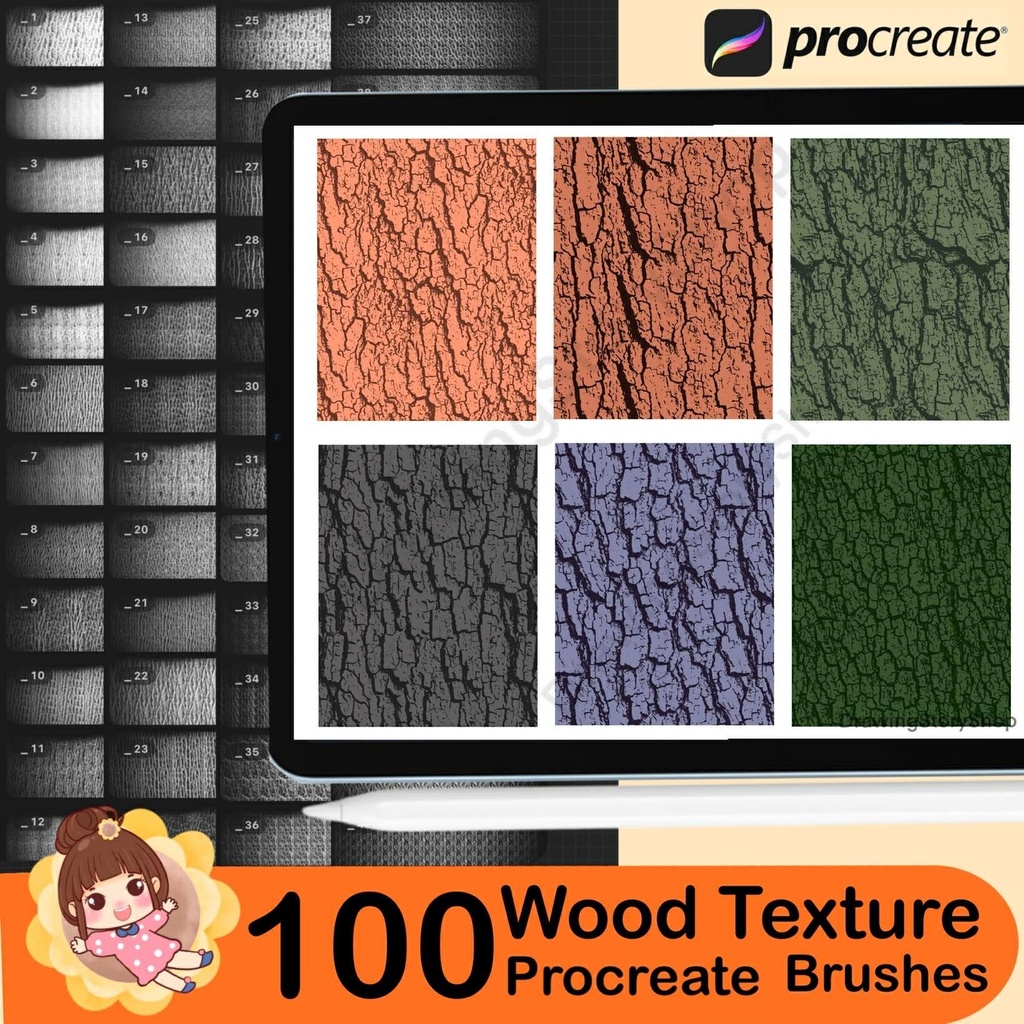100 Procreate Wood Texture Brushes | Wooden Brushes for Procreate | Procreate Wooden Floor | Procreate Wood Patterns |Procreate Wood Grain