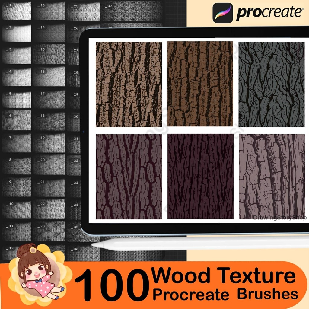 100 Procreate Wood Texture Brushes | Wooden Brushes for Procreate | Procreate Wooden Floor | Procreate Wood Patterns |Procreate Wood Grain