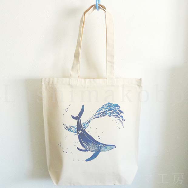 Mサイズ 「 Blue Song 」< トートバッグ >