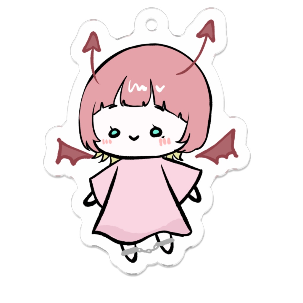 いしぴLv1　悪魔アクキー50×50mm