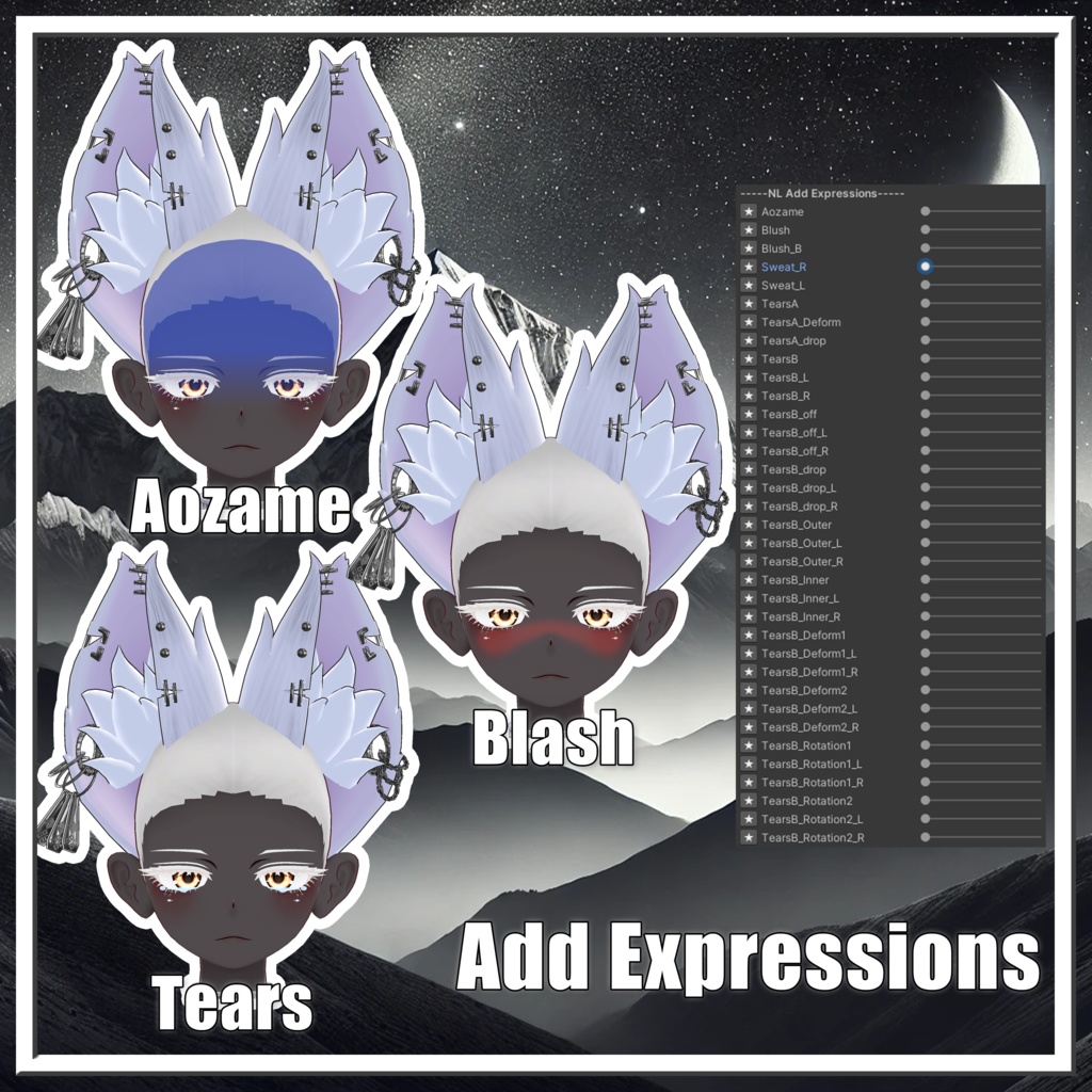 【豺狼対応】Sairou Face Shapekey+【FaceTracking】