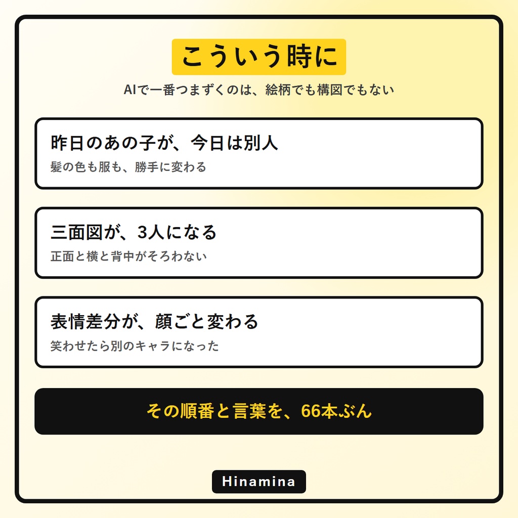 【同じキャラを何枚でも】AI画像生成プロンプト60選 キャラクター設定資料編|三面図・立ち絵・表情差分・ポーズ差分|Midjourney/SD/ChatGPT/Gemini対応