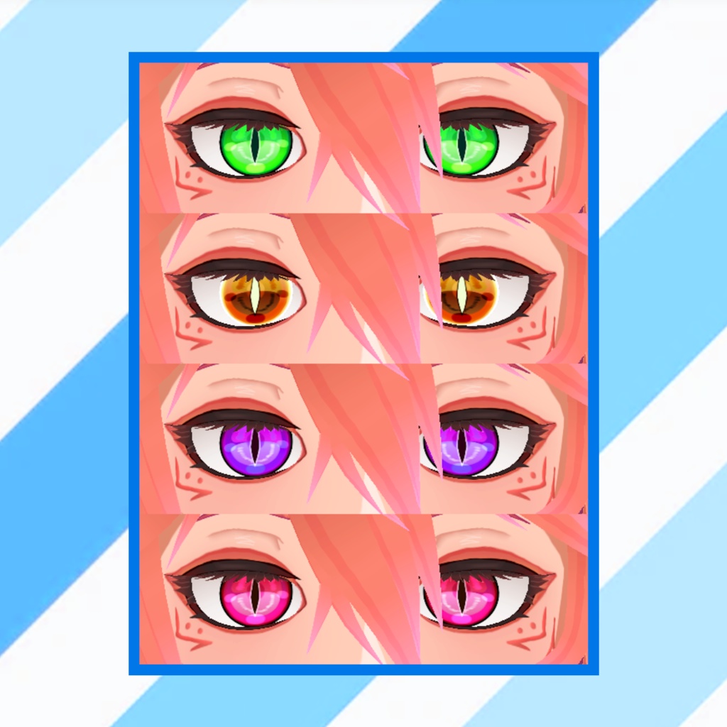 Slit eyes 8 textures pack + dark Sclera