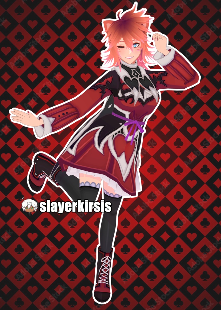 Pocket Nines | Vroid dress complete outfit