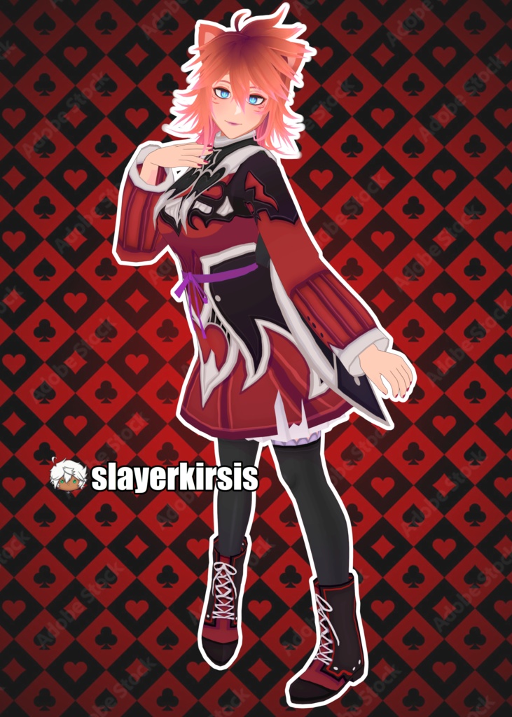 Pocket Nines | Vroid dress complete outfit