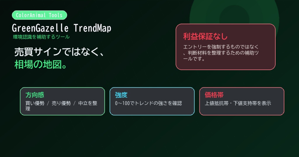 GreenGazelle TrendMap - MT5トレンド可視化補助インジケーター
