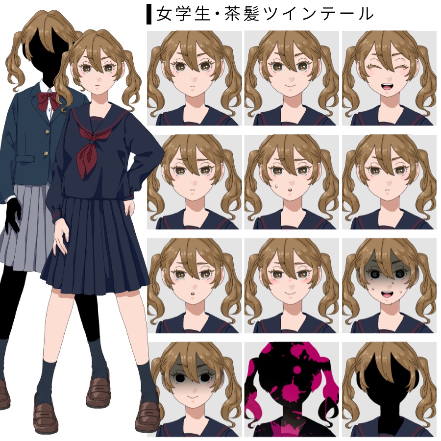 【無料あり】立ち絵素材 女学生6人 セット・単体あり