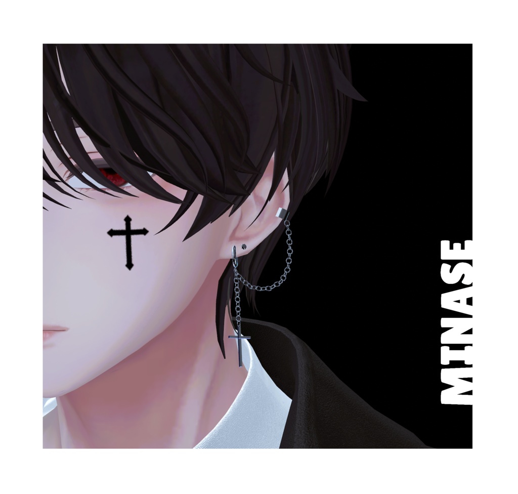 【7アバター対応】cross chain earrings