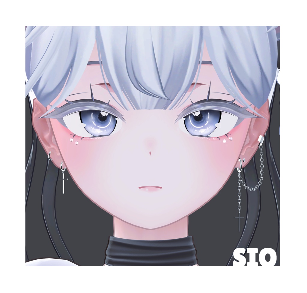 【7アバター対応】cross chain earrings