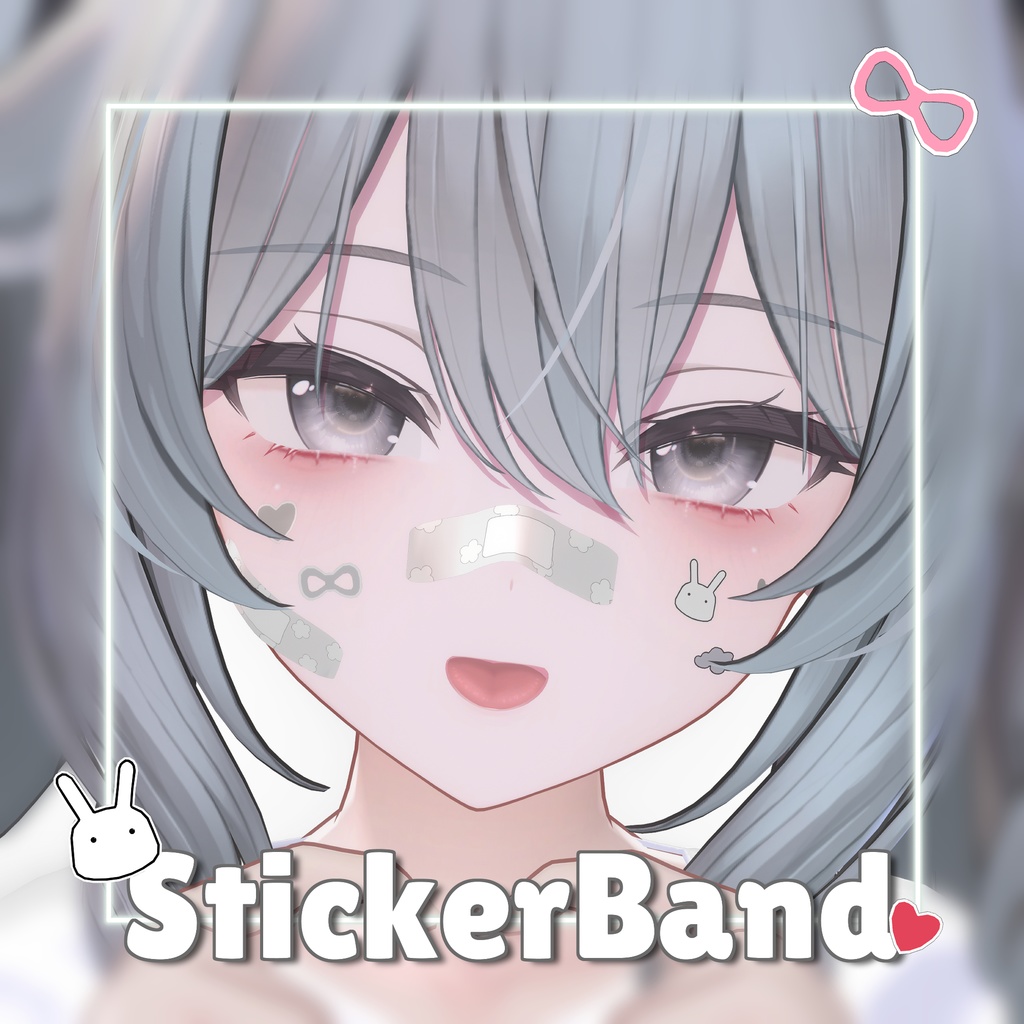 【6アバター対応】 Face StickerBand 🐇