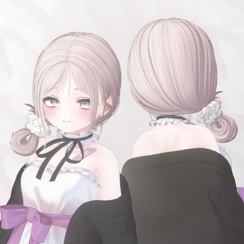 【8Avatars】 Loose side bun hair