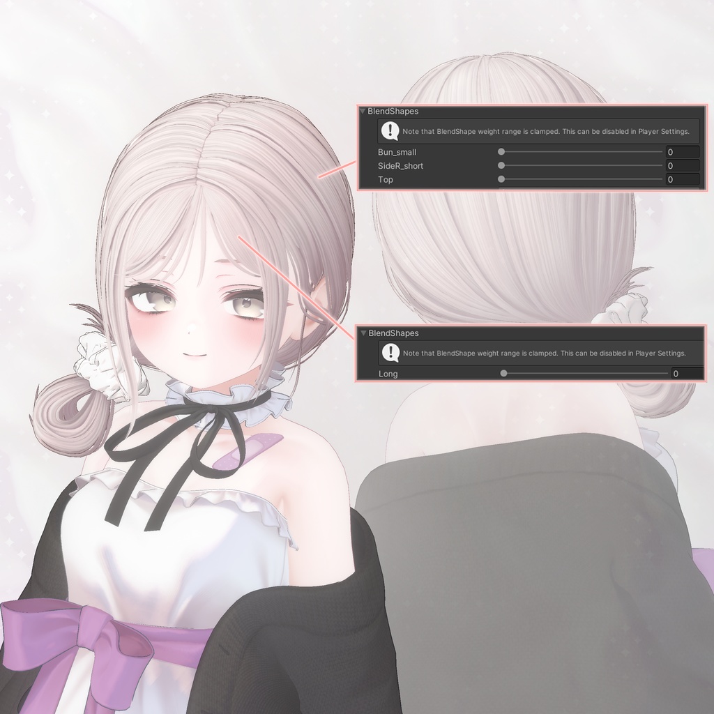 【8Avatars】 Loose side bun hair