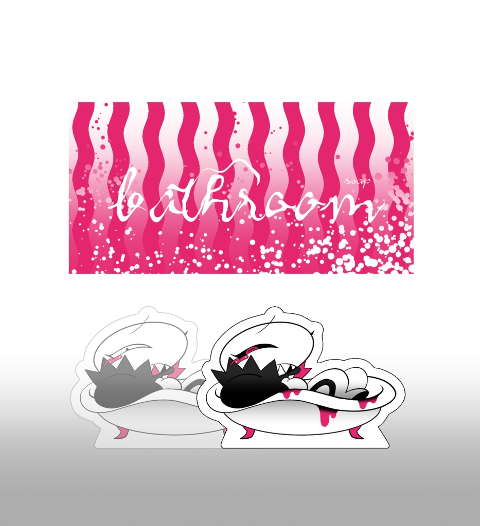 白い頭の二頭身キャラ|自立アクスタ