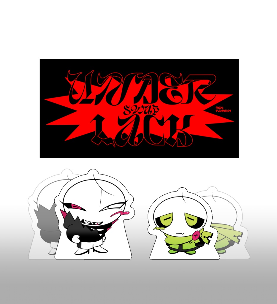 白い頭の二頭身キャラ|自立アクスタ