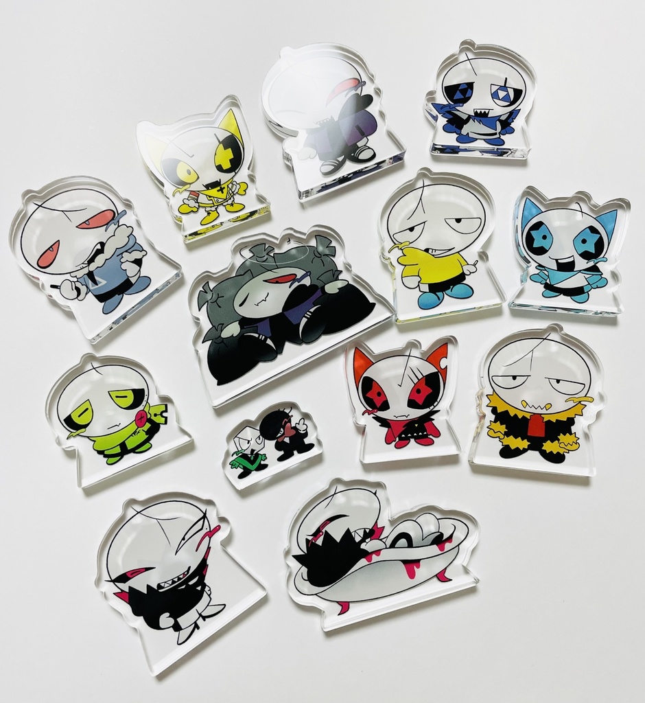 白い頭の二頭身キャラ|自立アクスタ