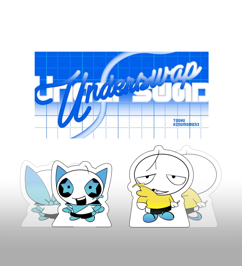 白い頭の二頭身キャラ｜自立アクスタ