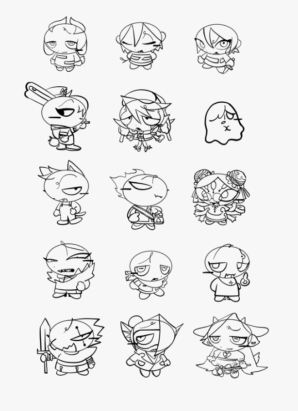 欠陥品二頭身キャラ｜シャカシャカパーツ15個セット