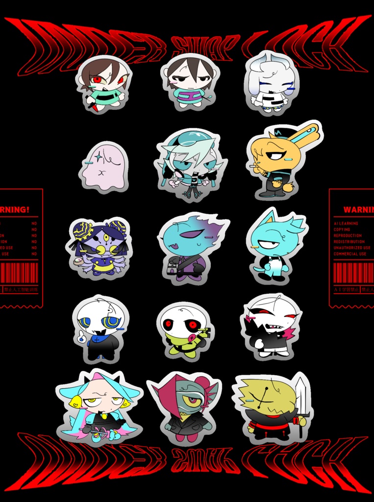 欠陥品二頭身キャラ|シャカシャカパーツ15個セット