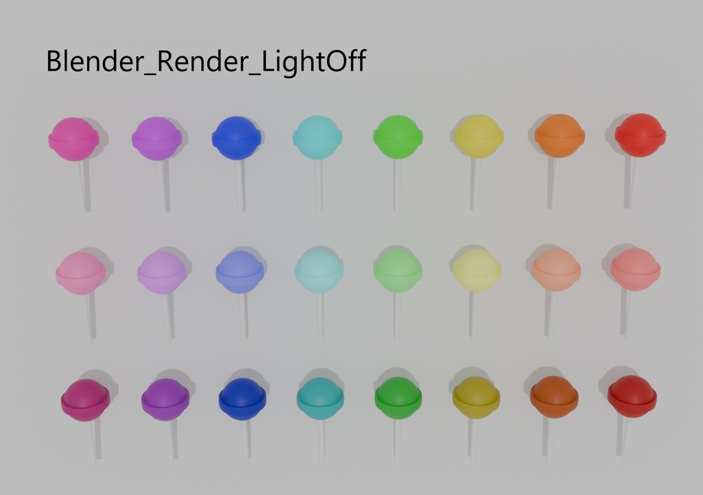 【FBX】【OBJ】 飴 / Candy 【原色とパステルとダーク】