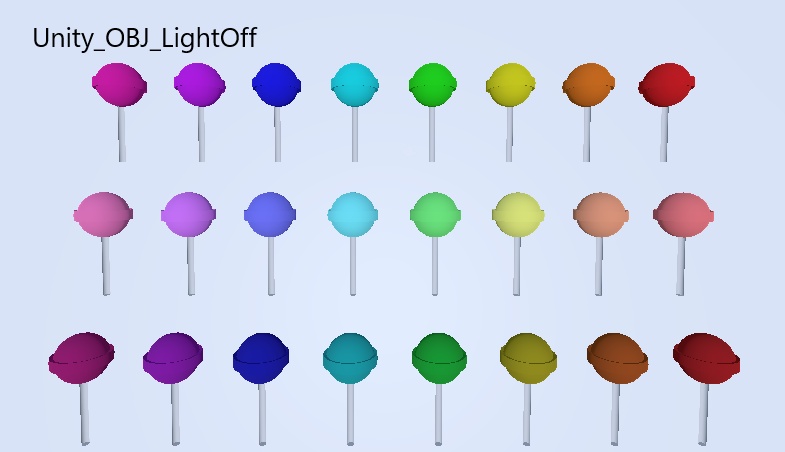 【FBX】【OBJ】 飴 / Candy 【原色とパステルとダーク】