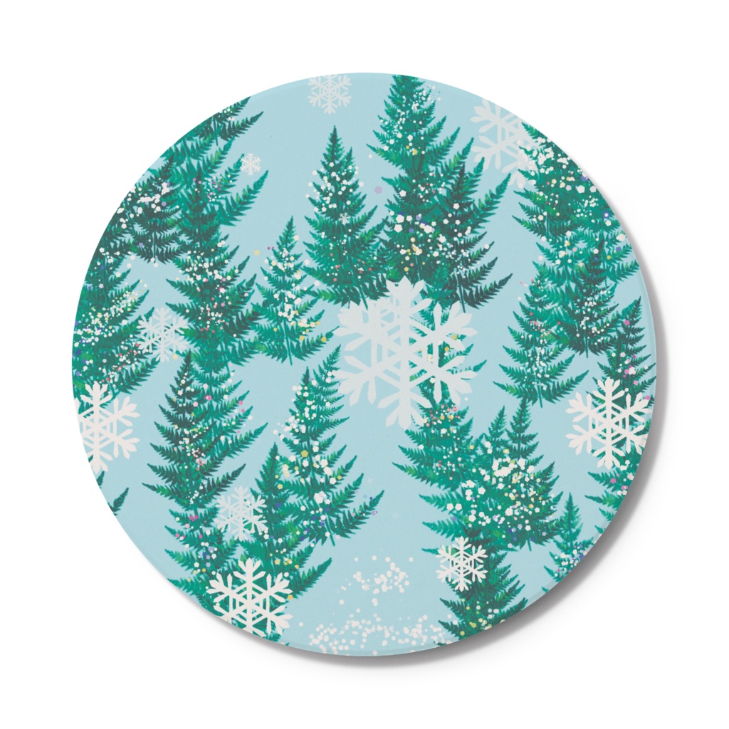 雪の降るイルミネーションツリー